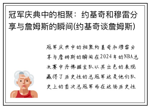 冠军庆典中的相聚：约基奇和穆雷分享与詹姆斯的瞬间(约基奇谈詹姆斯)